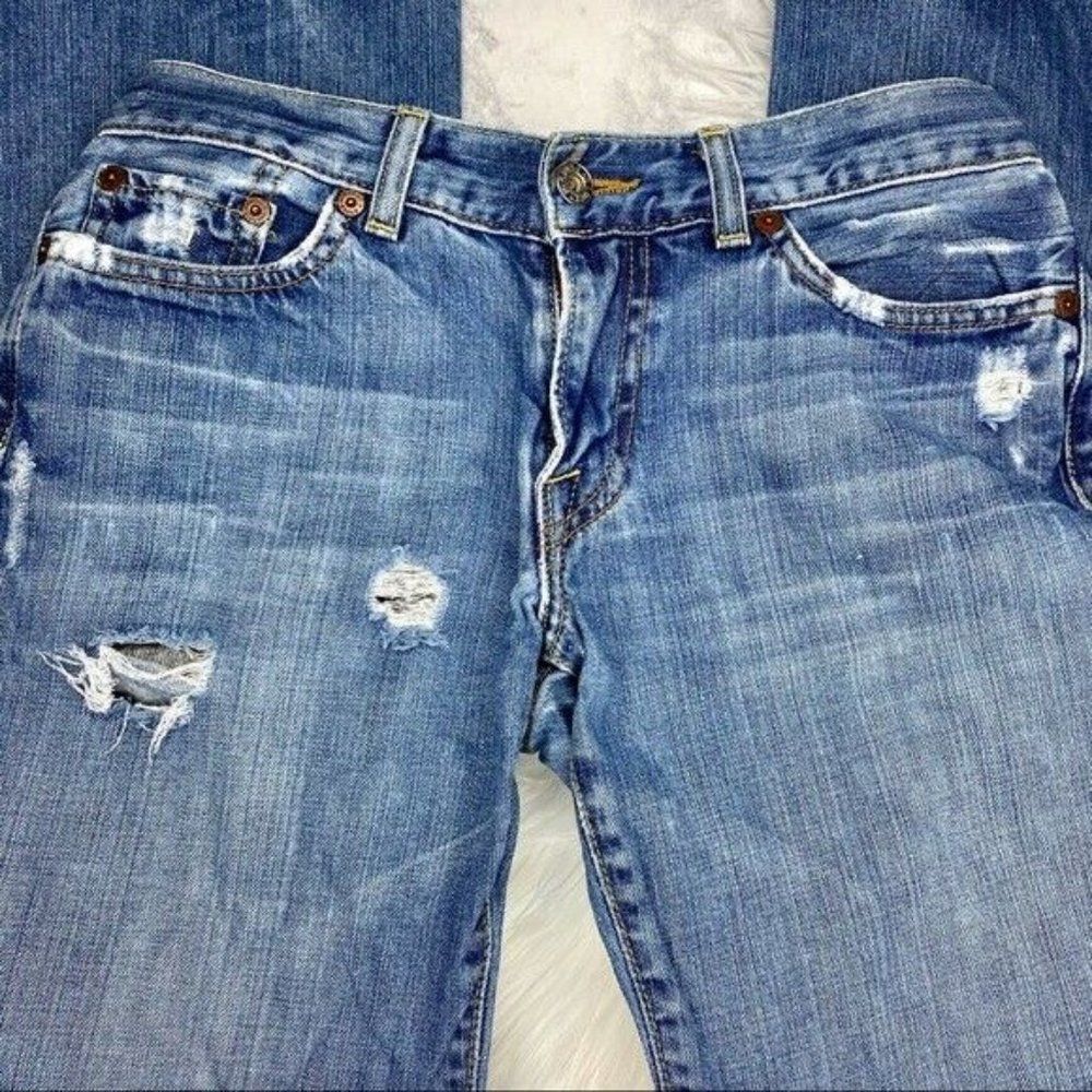 Lucky Brand Straight Leg Boyfriend Jeans Distressed Light Wash 26 Dungarees - Picture 12 of 12